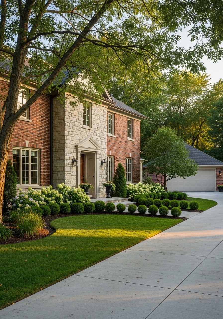 Lake Zurich residential property with driveway and established plantings.