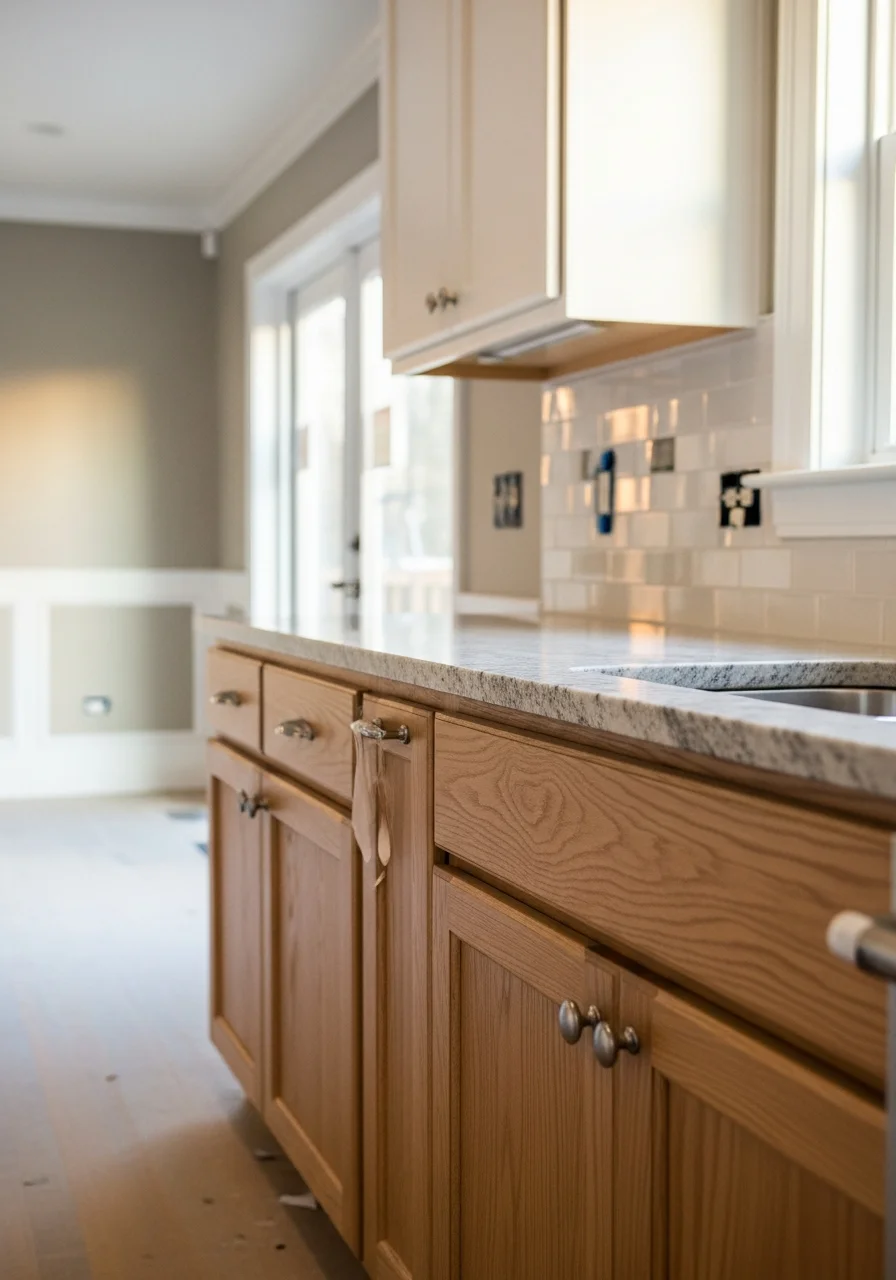 Modern kitchen remodel with custom cabinetry and granite countertops in Northbrook home