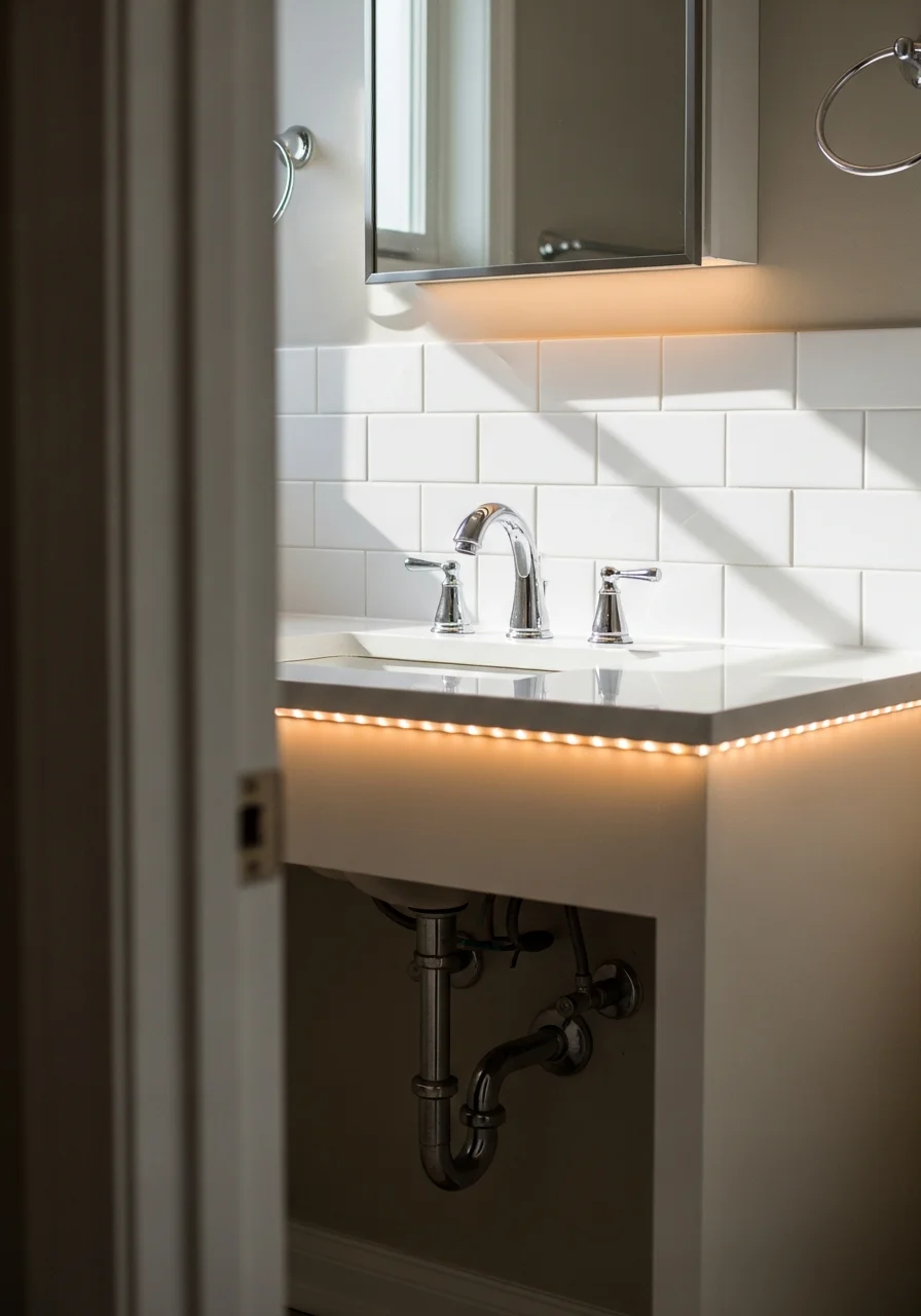 Bathroom vanity installation and fixture upgrade in Schaumburg residence